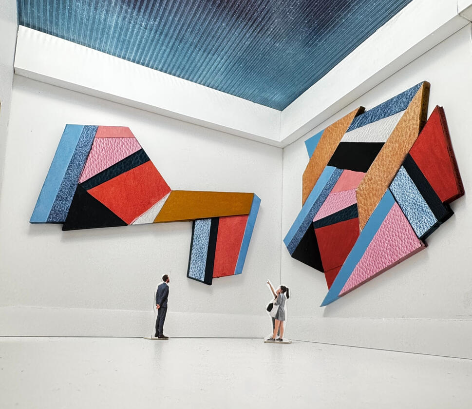 Aeromosaics. Mixed Media. Each Standalone Piece Approx 16' High. Full Wall Wrap 33' Long x 21' Tall