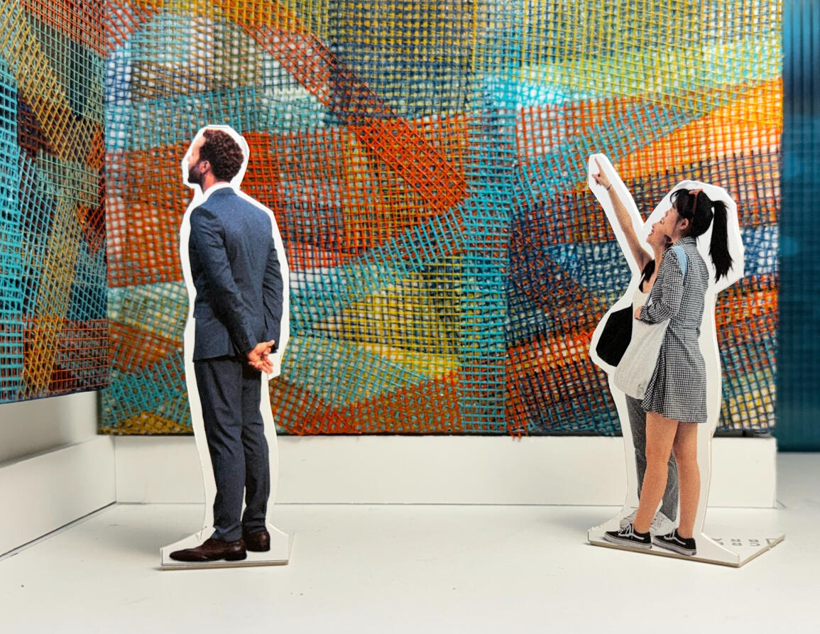 Mesh / Standalone wall art and corner wrap around / Mixed media / 3/4" = 1'-0" scale